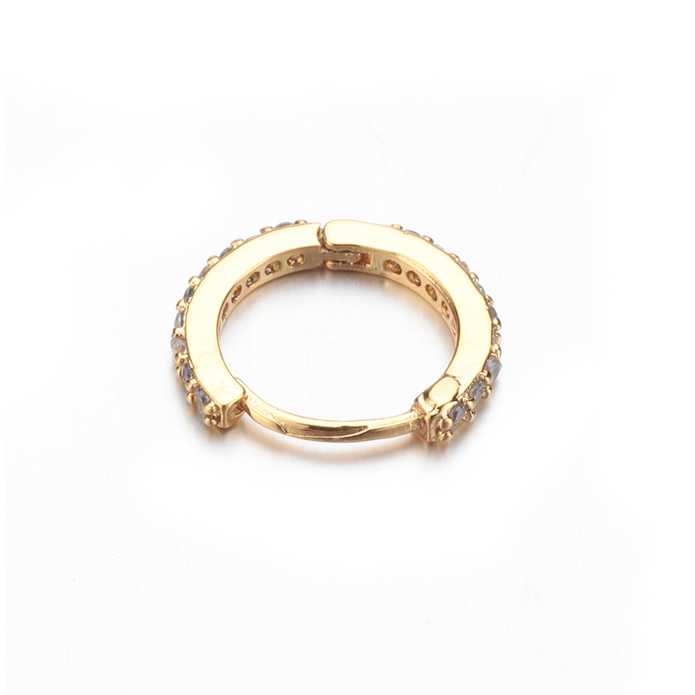 Khuyên tai mũi cơ thể dạng xỏ kiểu dáng tròn đính đá zircon 6/ 8/ 10mm phong cách punk thời trang mới