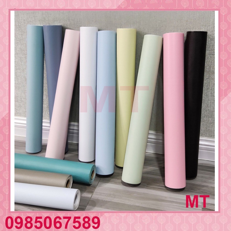 Giấy Dán Tường Trơn Phòng Ngủ Một Màu Đơn Giản Đẹp Có Sẵn Keo