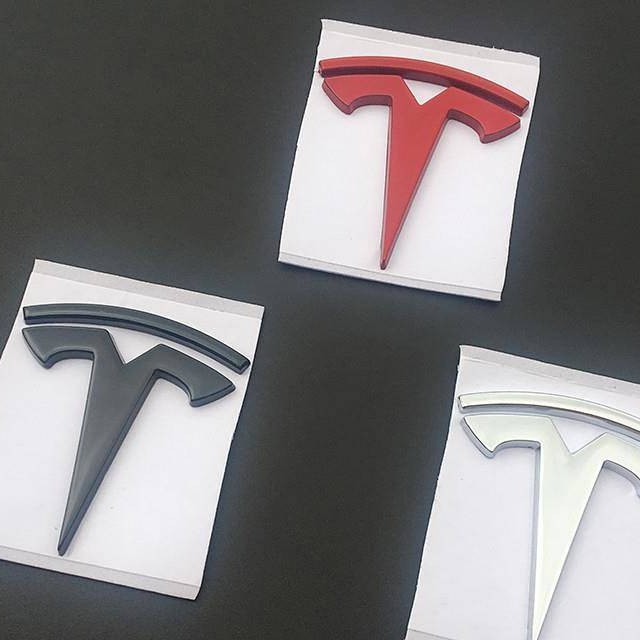 TESLA FENDER Miếng Dán Trang Trí Xe Ô Tô Bằng Kim Loại