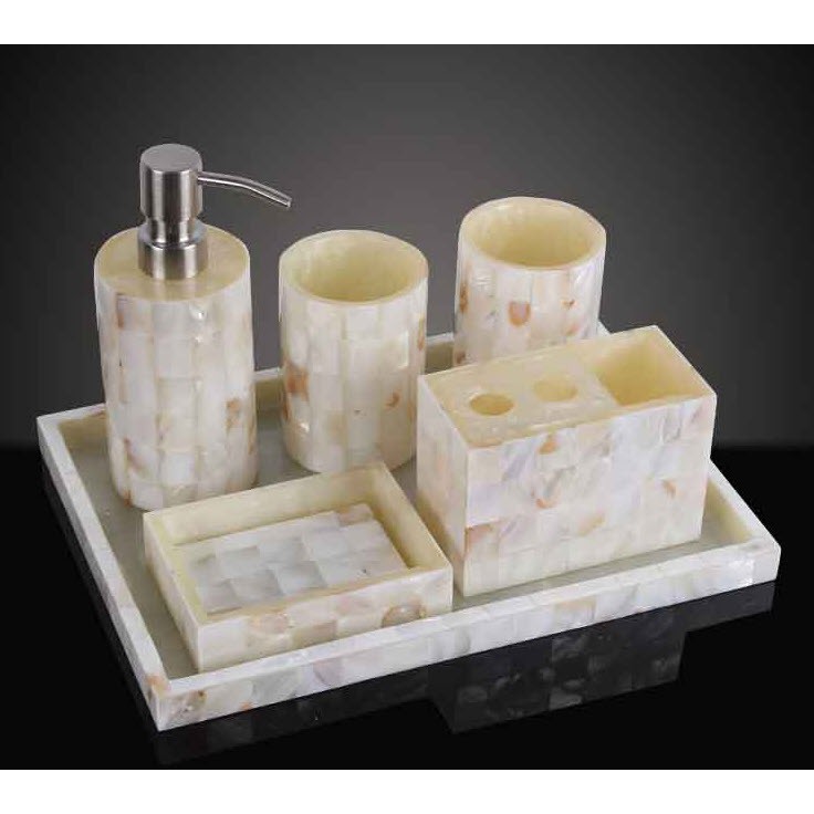 Bộ đồ dùng nhà tắm cẩn xà cừ Kingsley KSL012