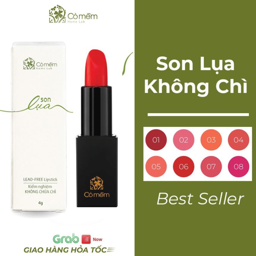 Son Lụa Hữu cơ Không Chì - Son Môi Thiên Nhiên An Toàn Cho Bà Bầu Cỏ Mềm đẹp