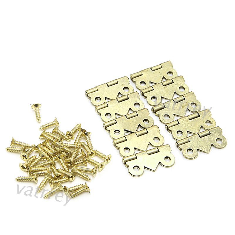 Set 10 Bản Lề Cửa Tủ Mini Hình Bướm Kích Thước 20x17mm