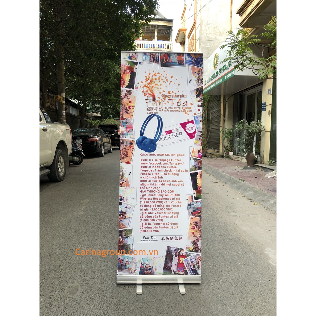 Khung standee cuốn nhôm loại thường treo banner kích thước 60x160cm