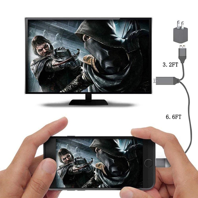 Cáp Chuyển Đổi Cáp sạc Sang HDMI AV HD TV 2M Cho ĐT táo tablet táo
