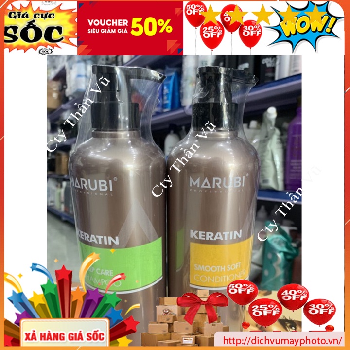 Dầu gội xả Keratin MARUBI bổ sung độ ẩm, giúp tóc uốn nhuộm mềm mại chắc khỏe kholinhkienmayin