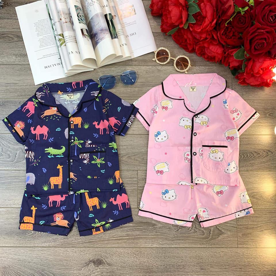 BỘ Pijama thô hàn cho bé trai , bé gái - bp5