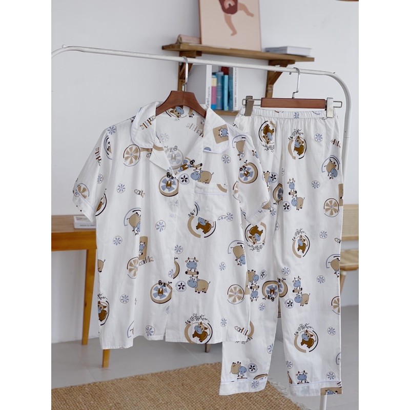 PIJAMA BỘ TAY CỘC QUÀN DÀI CHẤT XỊN GIÁ RẺ NHẤT SHOPEE