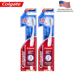 Bộ 2 bàn chải Colgate cao cấp Slimsoft Dual Action tác động kép - 2dualaction