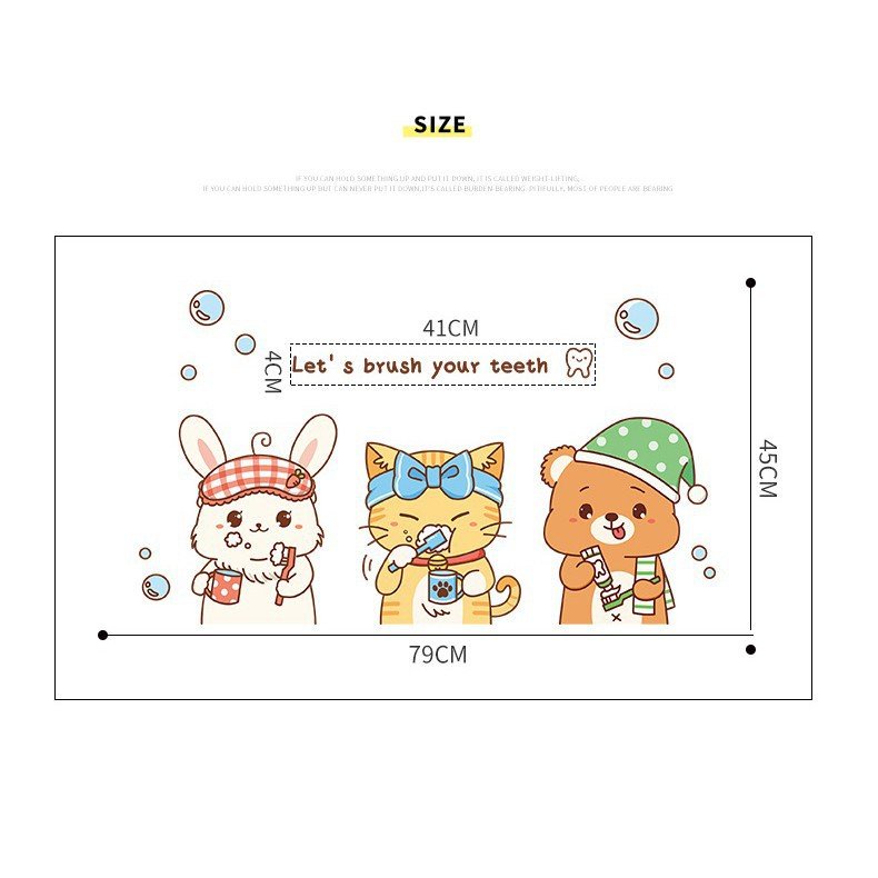 Decal dán tường HỘI BẠN ĐÁNH RĂNG  - Trang trí Toilet