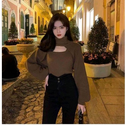 Sét Áo cặp tay dài hở ngực siêu hot  phong cách HQ (A15