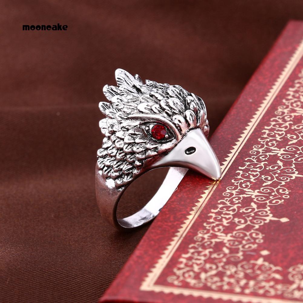 Nhẫn đeo tay đính đá hình chim đại bàng phong cách vintage cá tính