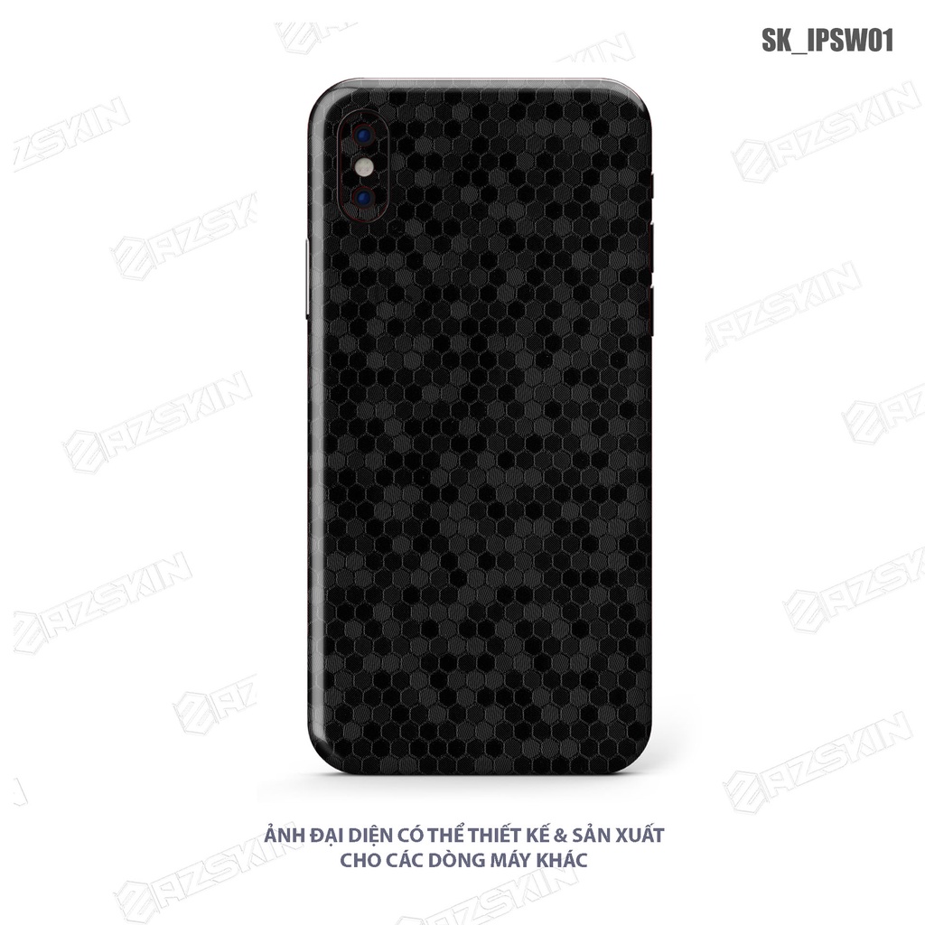 Miếng Dán Skin Tổ Ong Black Full Lưng Viền IPhone 7/14 Pro Max |SK_IPSW01| Chất Liệu Skin Cao Cấp, Khuôn Cắt CNC Dễ Dán