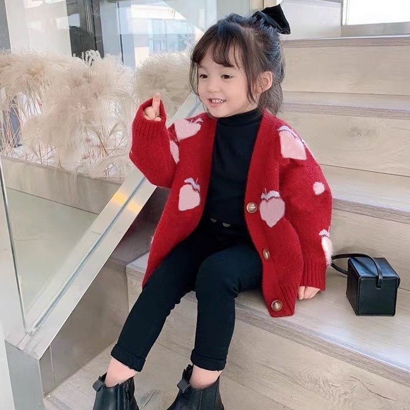 Áo Khoác Cardigan Cổ Chữ V Thiết Kế Mới Thời Trang Mùa Xuân Thu Dành Cho Bé Gái