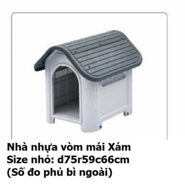 Orgo- Nhà cho chó mèo ở (2 loại gỗ và nhựa) chuồng chó cao cấp mái nhọn