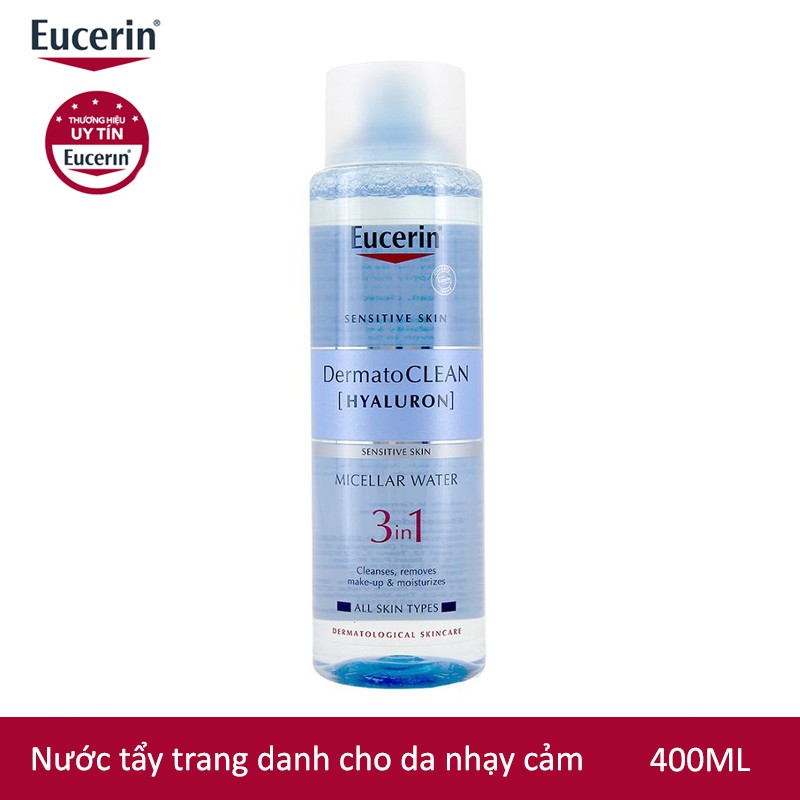 Eucerin Dermato Clean Hyaluron Micellar Water: Tẩy Trang 3 in 1 (400 ml)