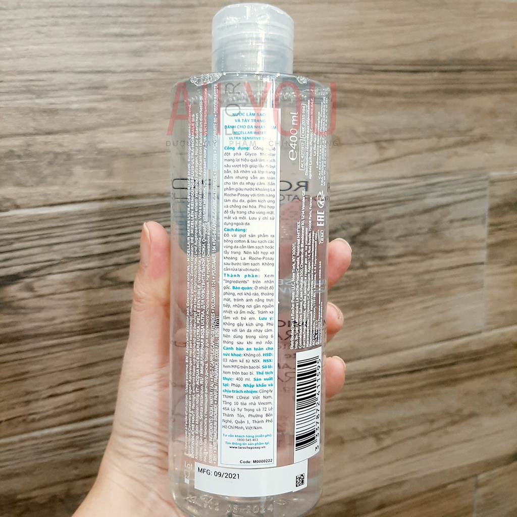 [CHÍNH HÃNG CÓ TEM] La Roche Posay Micellar Water Ultra Sensitive Skin - Nước tẩy trang làm sạch sâu cho da nhạy cảm