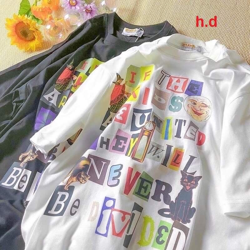 Áo Phông Ngắn Tay In Chữ Thời Trang Cá Tính chất liệu Cotton hình in 5D Nam Nữ mặc đẹp