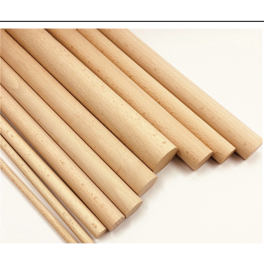 Thanh Gỗ Tròn Dài 40cm phi 8li,10li,12li,14li,15li Làm Mô Hình Handmade , Decor Nhà Cửa