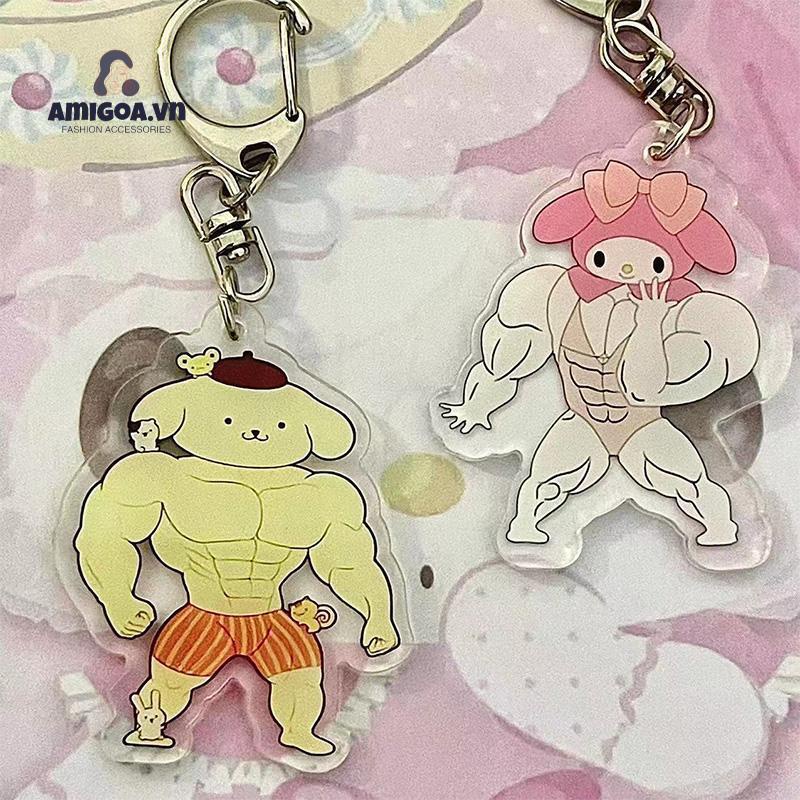 ✨✨Móc Khóa Acrylic Hình Hello Kitty Cơ Bắp Kuromi Pie Dastar