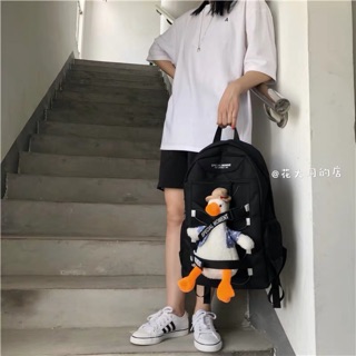 [Sẵn Trắng PQ] Balo phản quang ulzzang HQ loại 1 kèm vịt bông