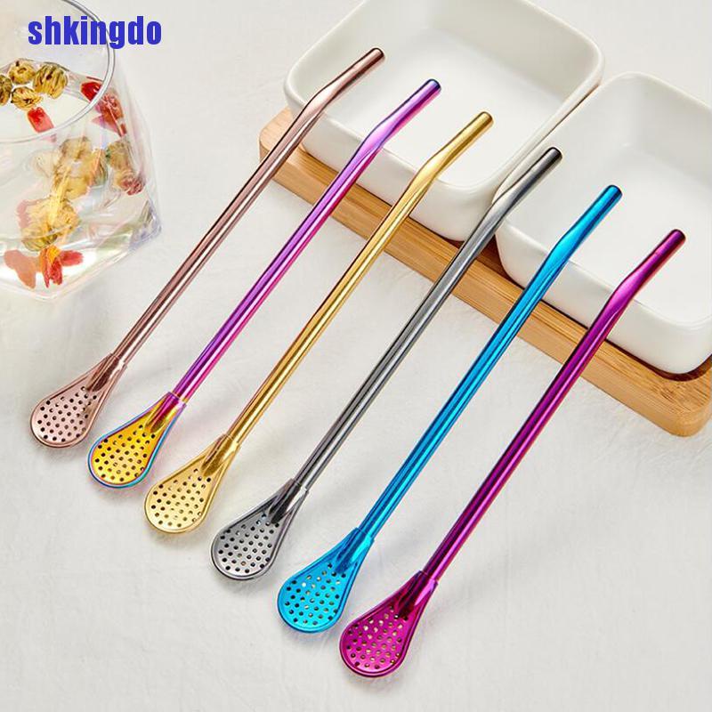 Ống hút kiêm thìa bằng thép không gỉ có thể tái sử dụng