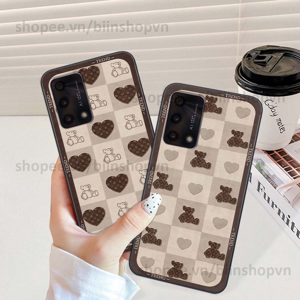 Ốp Oppo A74 / A94 / A95 caro trái tim nhiều màu sắc, đầy cá tính, khẳng định phong cách