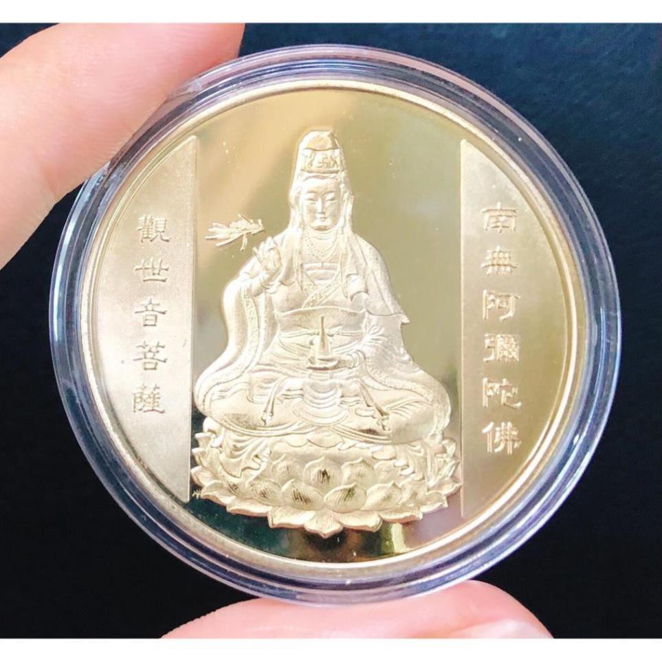 [47027] Xu Quan Âm Mạ Vàng Cá Chép Niken mạ vàng + tặng kèm túi Phúc may mắn