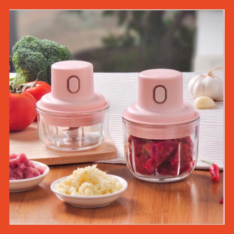 Máy say tỏi, ớt, thịt cầm tay mini sạc pin siêu tiện lợi ( có quà tặng )