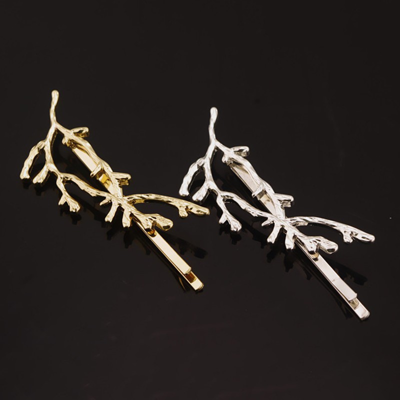 Kẹp tóc hợp kim mạ vàng thiết kế hình nhánh cây sang trọng tiện lợi dành cho nữ