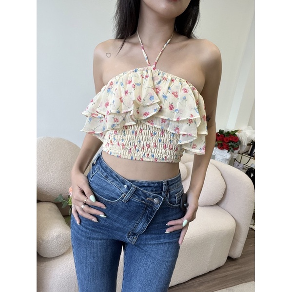 Áo thun chỉ bèo cột cổ