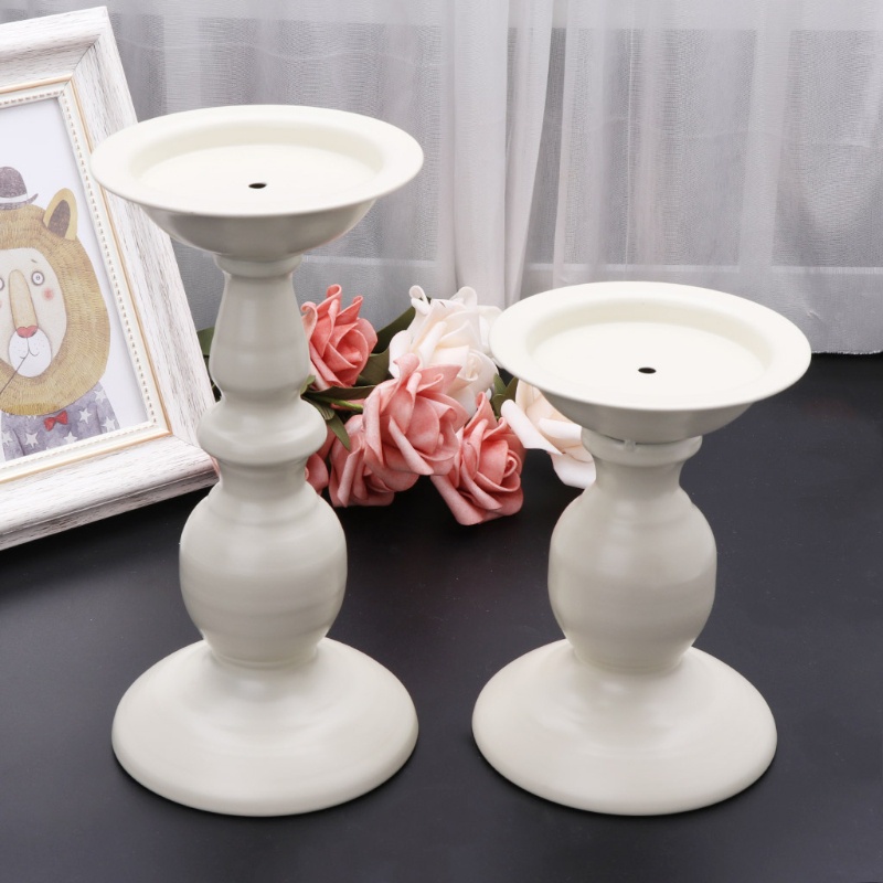 Giá Đỡ Đèn Cầy Bằng Kim Loại Màu Trắng Độc Đáo Trang Trí Bàn Tiệc Cưới