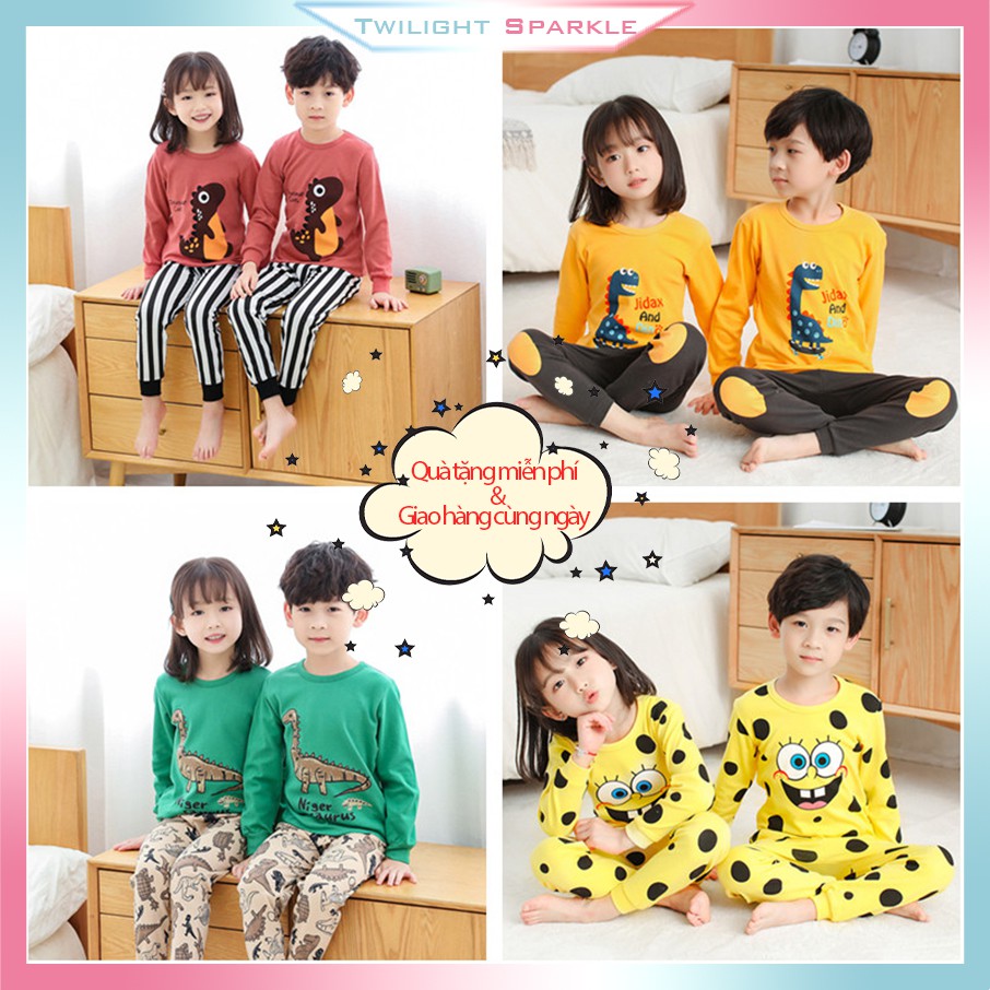 Set đồ ngủ vải cotton họa tiết dễ thương cho bé