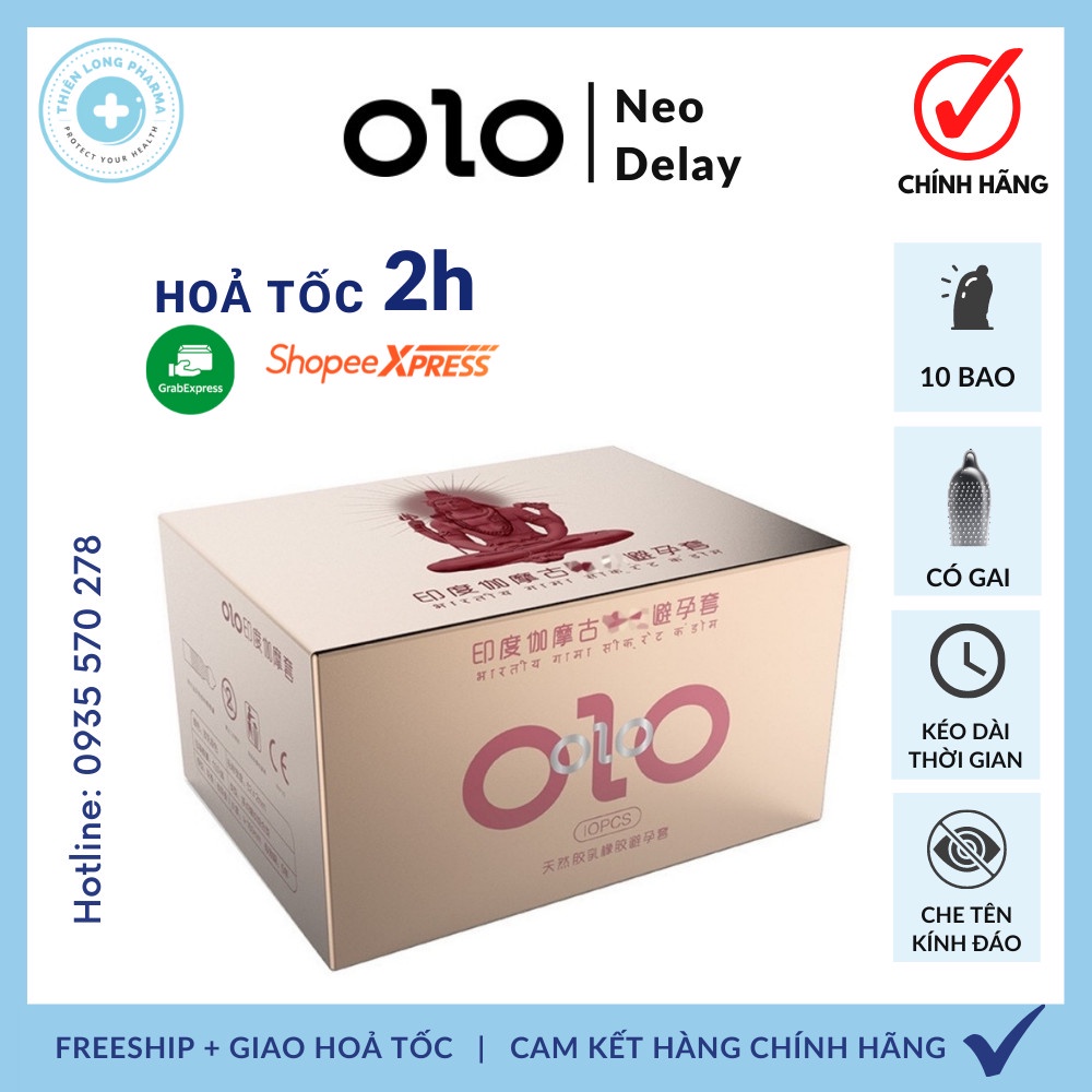 [Combo 2hộp] Bao Cao Su OLO 001 [Hộp 10] Xanh Ấn Độ và hồng có gai giúp kéo dài thời gian siêu mỏng nhiều gel bôi trơn