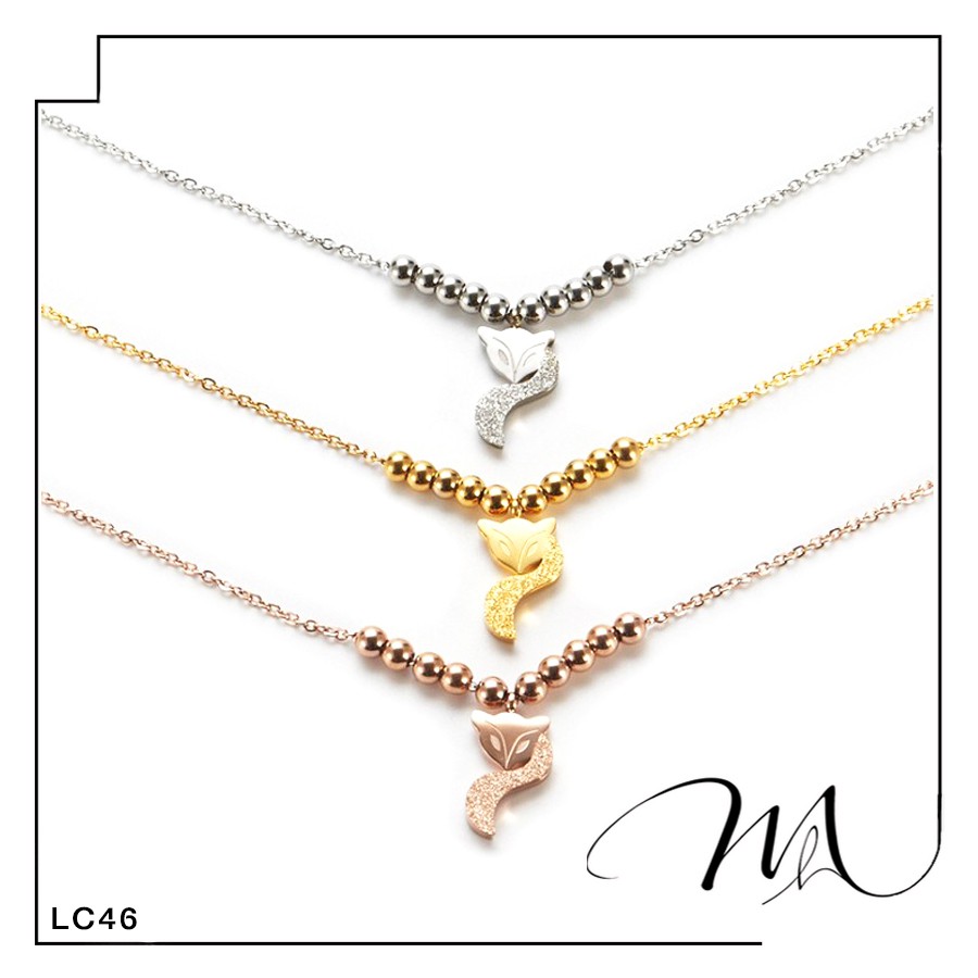 Lắc chân nữ Titan không gỉ hồ ly phun cát phối bi xinh xắn - Măng's House LC46