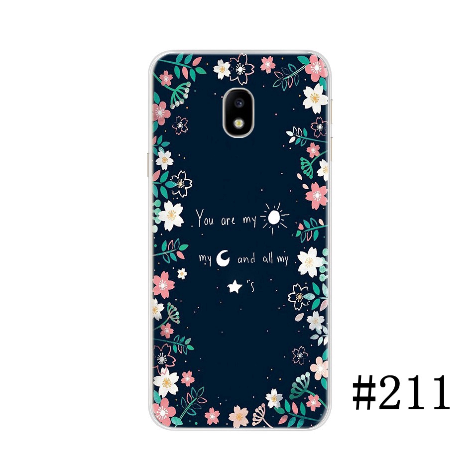 Ốp điện thoại tpu silicone mềm in hình vẽ mèo hoa đáng yêu cho Samsung Galaxy J3 J5 J7 Pro 2017 J330G J530G J730G