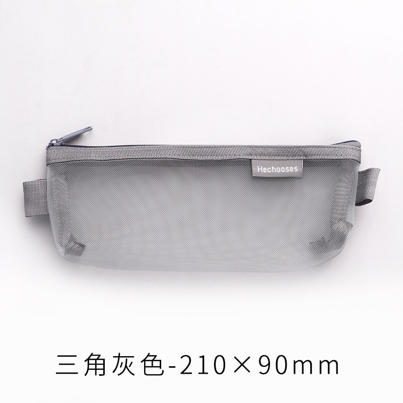 1 Hộp Lưới Đựng Bút Viết Hình Tam Giác 3D Bằng Nylon Trong Suốt Tiện Dụng