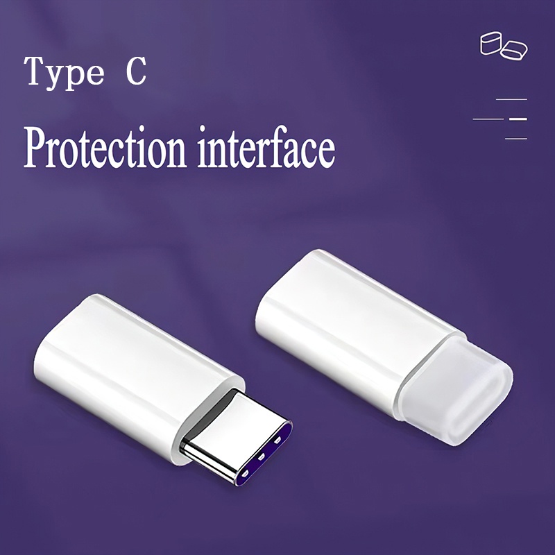 Bộ 3 Vỏ Bọc Bảo Vệ Đầu Cáp Sạc Micro USB / Type C / USB Bằng Silicon Chống Bụi Tiện Dụng