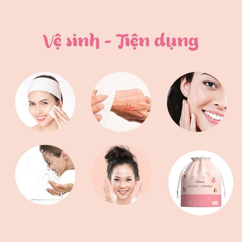 Khăn mặt khô Animerry dùng 1 lần lau khô, lau ướt , Giấy lau mặt dùng một lần tiện lợi