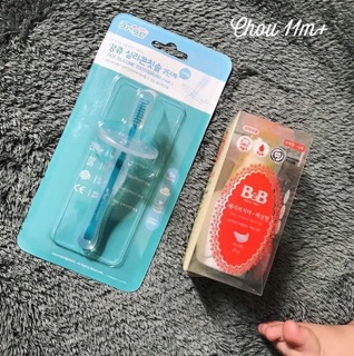Combo bàn chải silicone cho bé 3m+