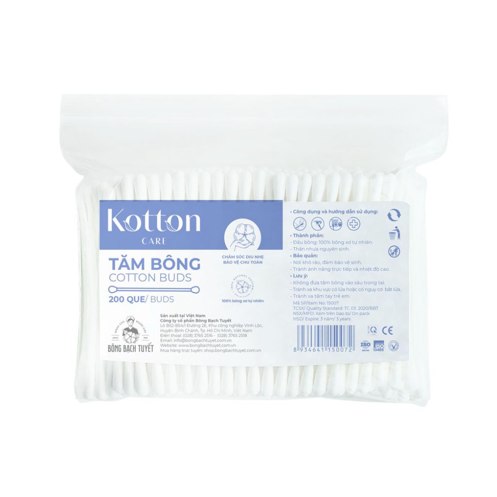 Tăm bông Bạch Tuyết Kotton Care vô trùng  cho người lớn