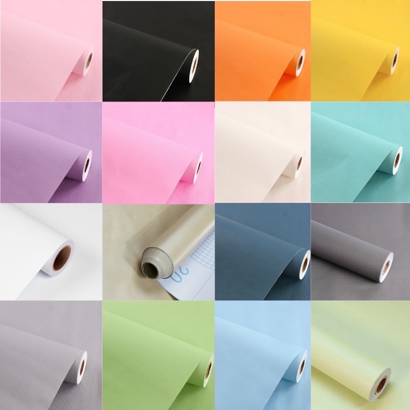 Decal Giấy dán tường 10Mét Trơn Nhám nhiều màu keo sẵn chống nước tốt khổ 45cm