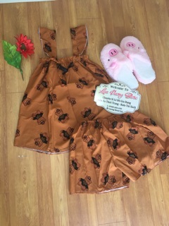 set bộ kate lụa gấu