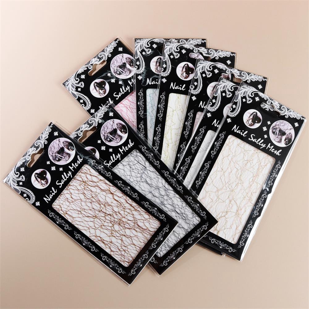 Miếng dán trang trí móng dập nổi họa tiết lưới sọc