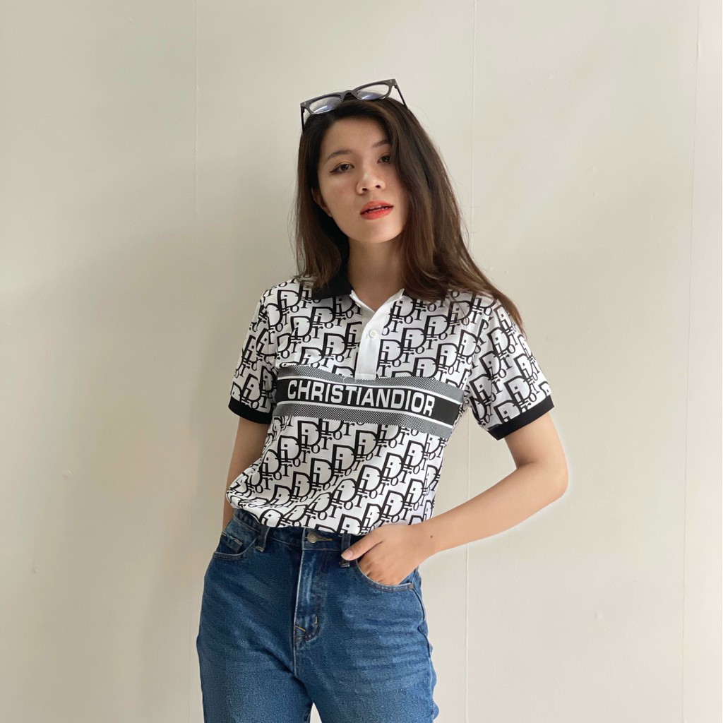 Áo thun nam nữ POLO  vải cá sấu cotton cao cấp ngắn tay in hoa vặn CAO CẤP - TT20 | BigBuy360 - bigbuy360.vn
