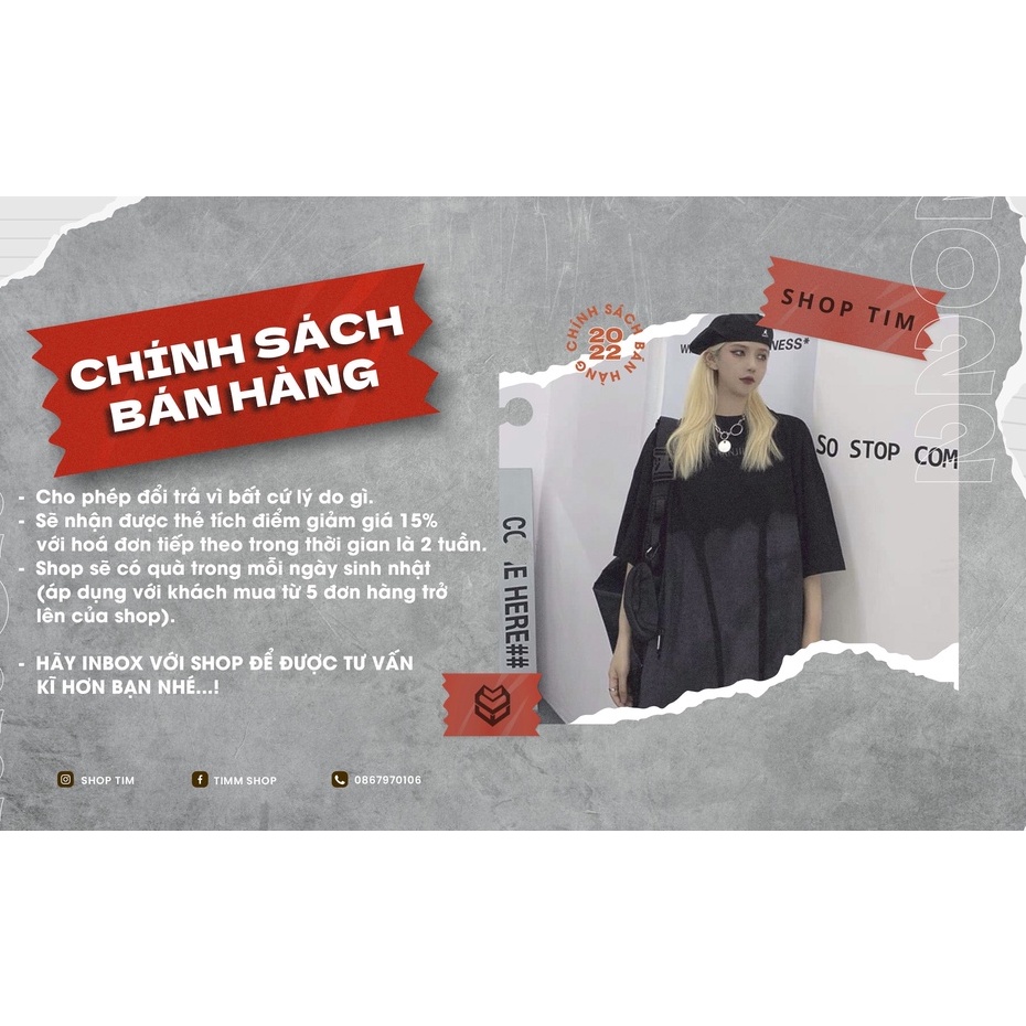 Áo Thun Unisex Vải Cotton 100% TIM FASHION - Áo Phông Tay Lỡ, Form Rộng Nam Nữ 04