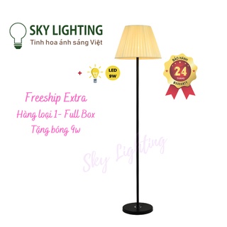 Đèn cây đứng trang trí nội thất phòng khách phòng ngủ đọc sách chao xếp ly Tặng kèm bóng đèn LED 9W SKYLIGHTING