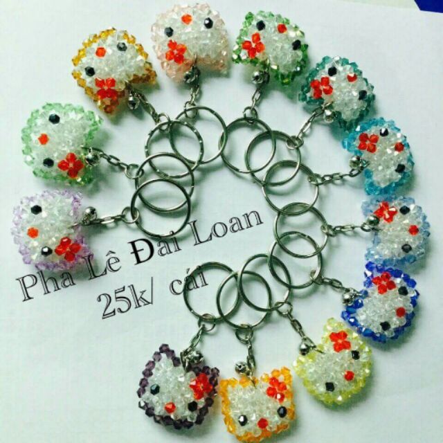 Móc khóa pha lê handmade quà tặng