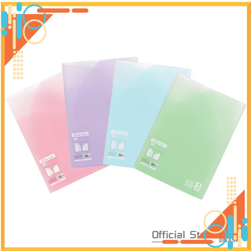 Bìa nút 3 ngăn đựng tài liệu màu pastel Elephant F03 FREE SHIP