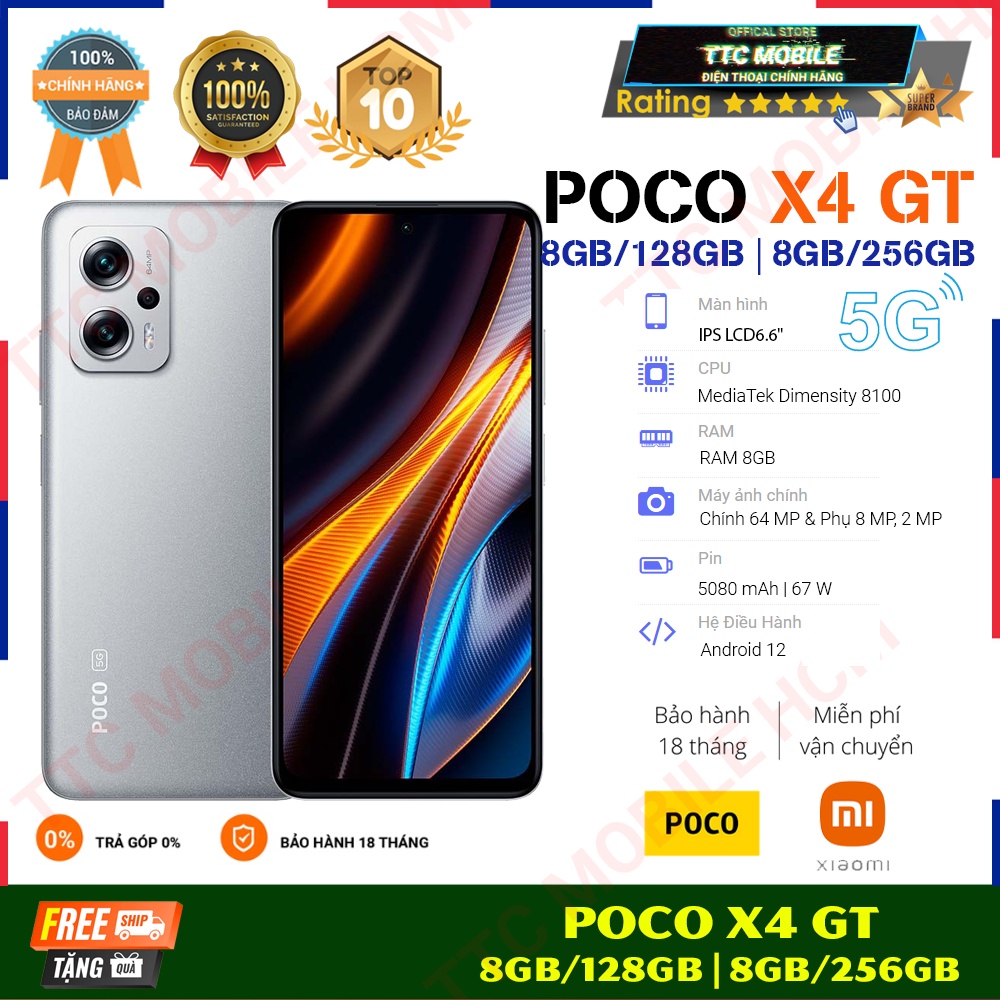 Điện thoại Xiaomi POCO X4 GT 8/128GB | 8/256GB 5080 mAh (DGW PHÂN PHỐI)