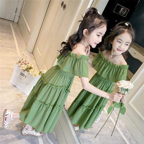 【Bán hàng】Đầm Dài Qua Gối Thời Trang Đi Biển Mùa Hè Dành Cho Bé Gái 3-4 - 5-6 - 7 Đến 8 Đến 9-10 Đến 11-12 Tuổi